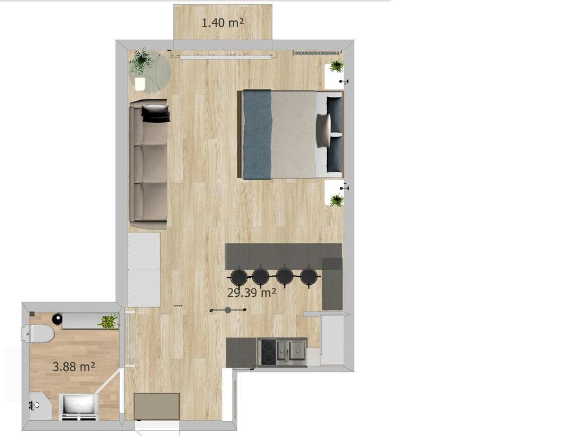 Hamburg Studio Fuer Bis Zu 4 Personen Exterior photo